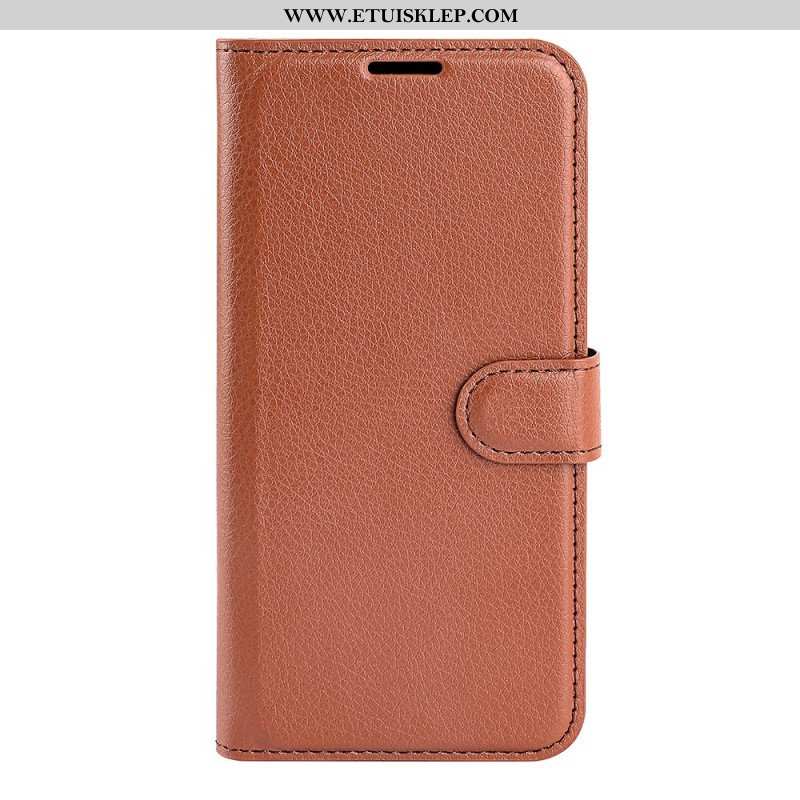 Etui Folio do Google Pixel 7 Klasyczna Sztuczna Skóra Liczi
